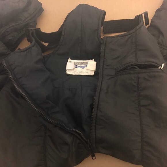 VINTAGE SWING WEST Overall Women's Size 12 Black Snow Bib Pants Winter Vintage - Picture 9 of 13